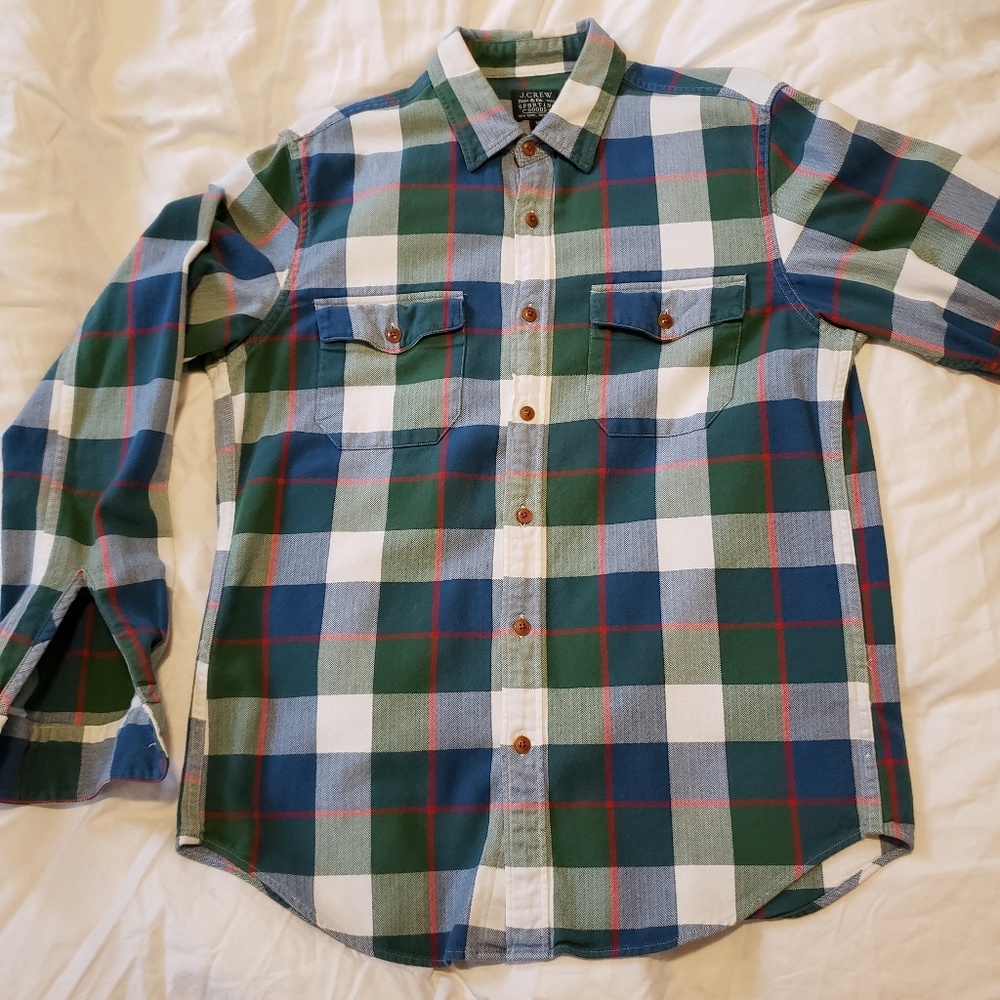J. Crew men's plaid button down shirt- medium